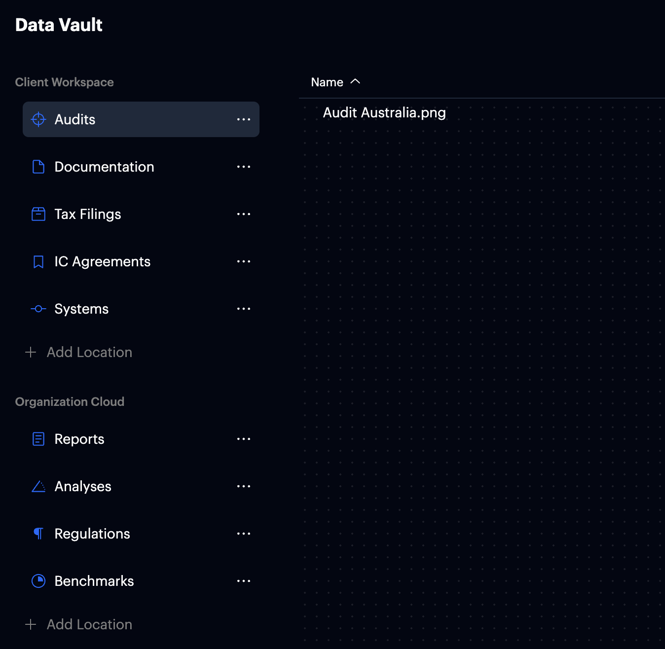 One-click data vault setup.